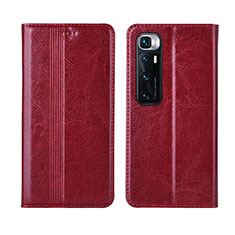 Leather Case Stands Flip Cover L06 Holder for Xiaomi Mi 10 Ultra Red