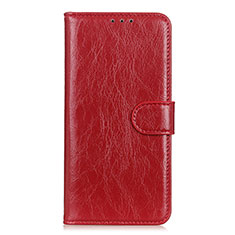 Leather Case Stands Flip Cover L06 Holder for Xiaomi Redmi 9 Prime India Red