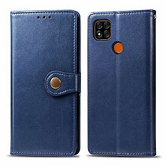 Leather Case Stands Flip Cover L06 Holder for Xiaomi Redmi 9C Blue