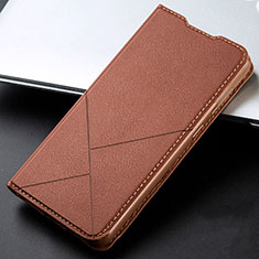 Leather Case Stands Flip Cover L06 Holder for Xiaomi Redmi K30 4G Brown
