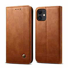 Leather Case Stands Flip Cover L07 Holder for Apple iPhone 12 Light Brown