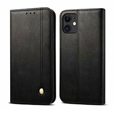 Leather Case Stands Flip Cover L07 Holder for Apple iPhone 12 Mini Black