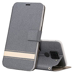 Leather Case Stands Flip Cover L07 Holder for Huawei Mate 30 Lite Gray