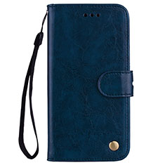 Leather Case Stands Flip Cover L07 Holder for Huawei Nova 3e Blue