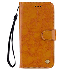 Leather Case Stands Flip Cover L07 Holder for Huawei Nova 3e Orange