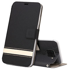Leather Case Stands Flip Cover L07 Holder for Huawei Nova 5i Pro Black