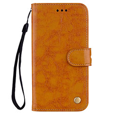 Leather Case Stands Flip Cover L07 Holder for Huawei P20 Lite Orange