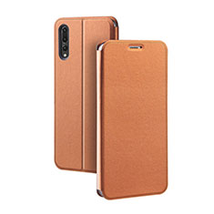 Leather Case Stands Flip Cover L07 Holder for Huawei P20 Pro Orange