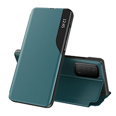 Leather Case Stands Flip Cover L07 Holder for Huawei Y7a Cyan