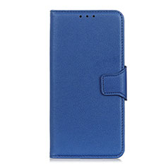 Leather Case Stands Flip Cover L07 Holder for Motorola Moto Edge Blue