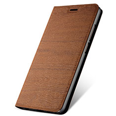 Leather Case Stands Flip Cover L07 Holder for Oppo A9 (2020) Brown