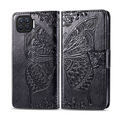 Leather Case Stands Flip Cover L07 Holder for Oppo A93 Black