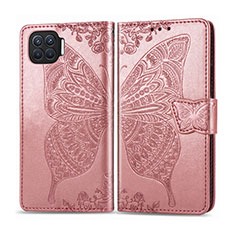 Leather Case Stands Flip Cover L07 Holder for Oppo A93 Rose Gold