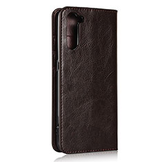 Leather Case Stands Flip Cover L07 Holder for Oppo Reno3 A Brown
