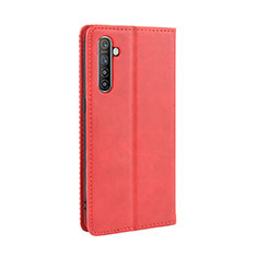 Leather Case Stands Flip Cover L07 Holder for Realme XT Red