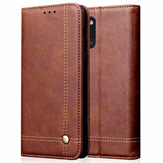 Leather Case Stands Flip Cover L07 Holder for Samsung Galaxy A31 Brown