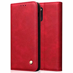 Leather Case Stands Flip Cover L07 Holder for Samsung Galaxy A31 Red