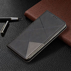 Leather Case Stands Flip Cover L07 Holder for Samsung Galaxy A41 Black
