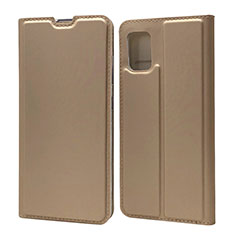 Leather Case Stands Flip Cover L07 Holder for Samsung Galaxy A71 5G Gold