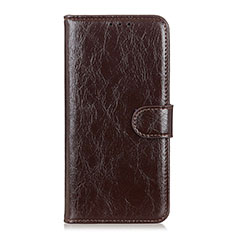 Leather Case Stands Flip Cover L07 Holder for Samsung Galaxy M01 Core Brown