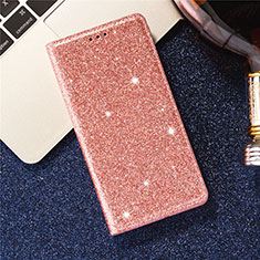 Leather Case Stands Flip Cover L07 Holder for Samsung Galaxy S20 Rose Gold