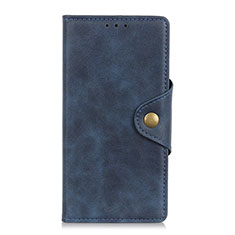 Leather Case Stands Flip Cover L07 Holder for Samsung Galaxy S21 5G Navy Blue