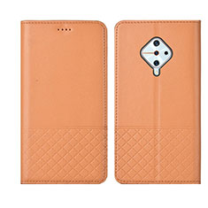 Leather Case Stands Flip Cover L07 Holder for Vivo S1 Pro Orange
