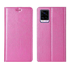Leather Case Stands Flip Cover L07 Holder for Vivo V20 Pro 5G Pink