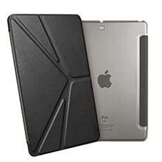 Leather Case Stands Flip Cover L08 for Apple New iPad 9.7 (2018) Black