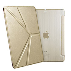 Leather Case Stands Flip Cover L08 for Apple New iPad 9.7 (2018) Gold