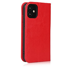 Leather Case Stands Flip Cover L08 Holder for Apple iPhone 12 Red