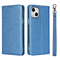 Leather Case Stands Flip Cover L08 Holder for Apple iPhone 13 Blue
