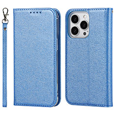 Leather Case Stands Flip Cover L08 Holder for Apple iPhone 13 Pro Blue