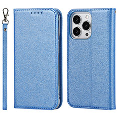 Leather Case Stands Flip Cover L08 Holder for Apple iPhone 14 Pro Blue