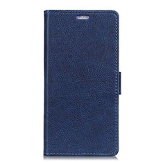 Leather Case Stands Flip Cover L08 Holder for Asus Zenfone Max ZB555KL Blue