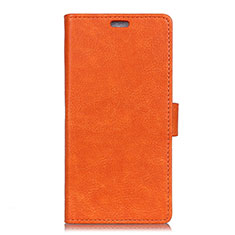 Leather Case Stands Flip Cover L08 Holder for Asus Zenfone Max ZB555KL Orange