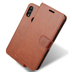 Leather Case Stands Flip Cover L08 Holder for Huawei Honor 10 Lite Brown
