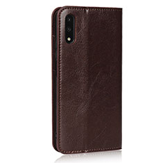 Leather Case Stands Flip Cover L08 Holder for Huawei Honor 9X Brown