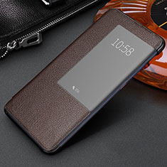 Leather Case Stands Flip Cover L08 Holder for Huawei Mate 20 Brown