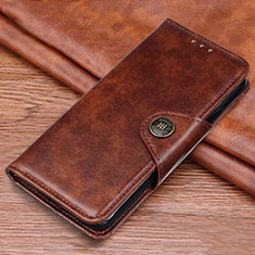 Leather Case Stands Flip Cover L08 Holder for Huawei Nova 6 SE Brown
