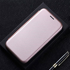 Leather Case Stands Flip Cover L08 Holder for Huawei P Smart (2021) Rose Gold