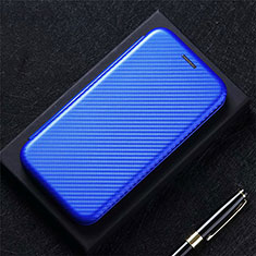 Leather Case Stands Flip Cover L08 Holder for Huawei Y7a Blue