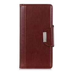 Leather Case Stands Flip Cover L08 Holder for Huawei Y7p Brown