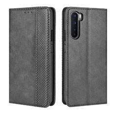 Leather Case Stands Flip Cover L08 Holder for OnePlus Nord Black