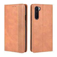 Leather Case Stands Flip Cover L08 Holder for OnePlus Nord Orange