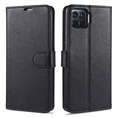 Leather Case Stands Flip Cover L08 Holder for Oppo A93 Black