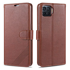 Leather Case Stands Flip Cover L08 Holder for Oppo A93 Brown