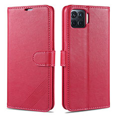 Leather Case Stands Flip Cover L08 Holder for Oppo A93 Red