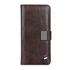 Leather Case Stands Flip Cover L08 Holder for Realme Q2 Pro 5G Brown