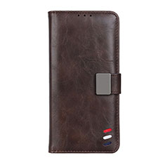 Leather Case Stands Flip Cover L08 Holder for Realme X7 Pro 5G Brown